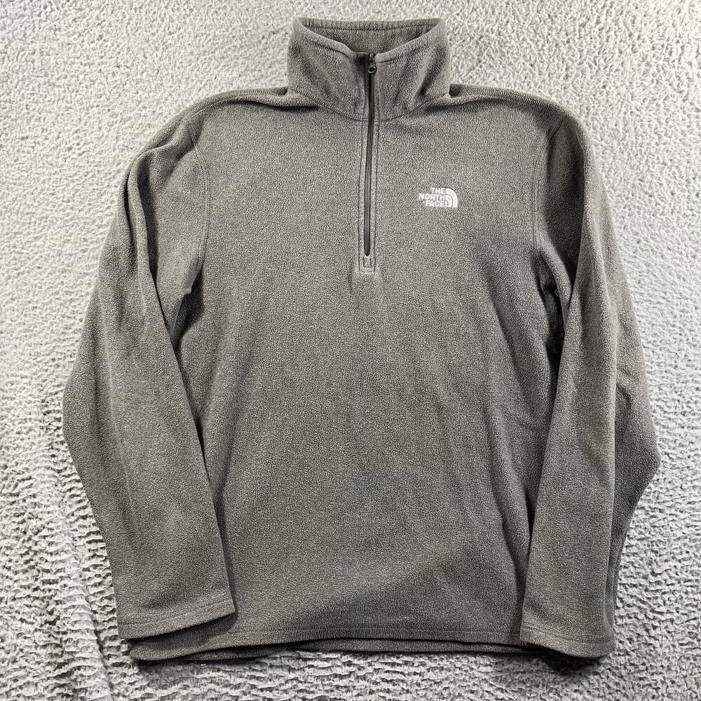 The North Face Men's Small Grey 1/4 Zip Polartec Fleece Pullover Jacket Hiking